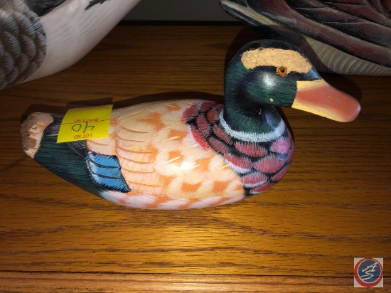 Wood "Mallard Duck" Hand Painted Decoy Figurine By Teleflora