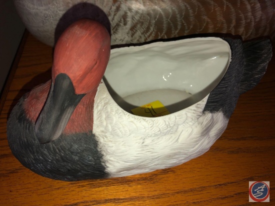 Ceramic Mallard Duck Planter Marked B