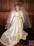 Bridal Porcelain Doll on Stand Made by Ho Mai