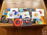 Assorted 45 RPM Records Including Titles Such As Bon Jovi Mercury, George Michael Hand To Mouth,