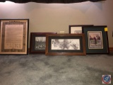 Framed Print of the Declaration of Independence Measuring 17 1/4