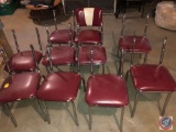 {{6X$BID}} Original 1950's Era V-Back Red and White Diner Chairs [[CONDITIONS VARY, TWO WITH NO