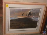 Ducks Unlimited Flyway Collection John P. Cowan Signed Framed Print Titled Snow At Dawn Marked