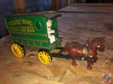 Vintage Die-Cast Brooke Bond Tea and Coffee Horse Drawn Wagon with Horse and Driver