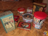 Vintage Canister Marked The Improved Bon-Ton Corset, (2) Coca-Cola For Sparkling Holidays Serving