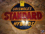 Vintage Double Sided Griswold's Standard Hybrids Seed Corn Advertising Sign