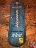 Vintage Prestolite Batteries Thermometer Metal Sign