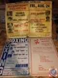 Vintage Poster For Heavyweight Boxing Featuring Frankie Williams, Mike Wyant, Bill Sharkey and