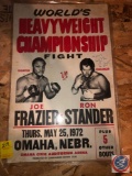 Vintage Autographed May 25, 1972 World's Heavyweight Champion Fight Featuring Joe Frazier VS Ron