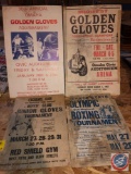 Vintage Three State Olympic Sub-Regional Boxing Tournament Poster, Vintage Boy's Club Junior Gloves