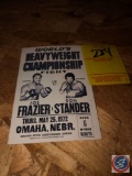 Vintage Autographed May 25, 1972 World's Heavyweight Championship Fight Featuring Joe Frazier VS Ron