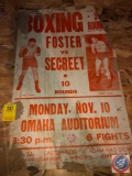 Vintage Boxing Poster Featuring Foster Vs Secreet
