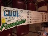 Vintage Cool Fountains Metal Advertising Sign