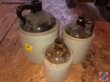 Antique Western Stoneware Whiskey Jugs Assorted Sizes