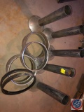1950's Diner Stool Parts Incl. (4) Bases, (4) Rings, (2) Inner Ring Circles