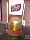 Vintage Schlitz Beer Sign with Motion Disco Barrel Light By Ever Bright Electric Sign Inc Union Labs
