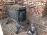 Antique Wood Burning Cast Iron Stove Marked Made in West Germany Measuring 21 1/2