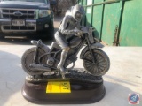 Motorcycle Figurine on Wooden Decorative Base