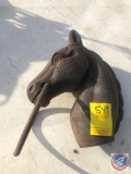 Vintage Ornate Cast Iron Horse Head Door Knocker