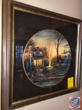 1989 Terry Redlin Signed Decorative Plate in Frame Measuring 14 1/2