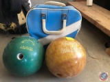 Brunswick, Rhino Pro, and Black Bowling Ball in Bag: Weights Unknown