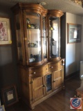 Antique Keepsake's Pulaski Oak China Cabinet Measuring 46 1/2