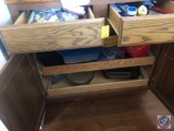 Assorted Glass Baking Dishes, Stanley File, Scraper Tool Refill Blades, Assorted Screwdrivers,