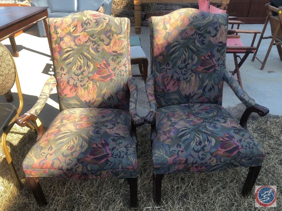 {{2X$BID}} Padded Upholstered Arm Chairs Measuring 40"