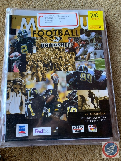 10-6-07 Missouri vs NE/ 10-30-07 NE v Oklahoma/ 10-27-07 NE v Texas / 11-3-07 NE v Kansas