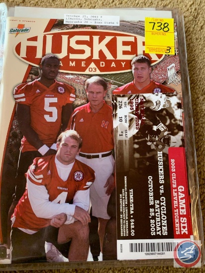 10-25-03 Nebraska vs. Iowa State/ 11-1-03 Texas vs Nebaska/ 11-8-03 Nebraska vs Kansas
