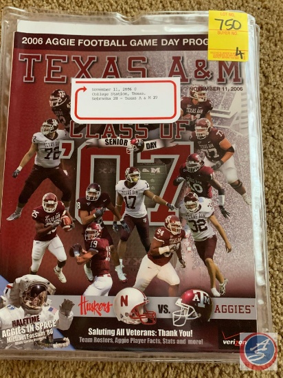 11-11-2006 Nebraska vs Texas A and M/ 11-24-2006 Nebraska vs. Colorado/ 12-2-2006 oklahoma vs.