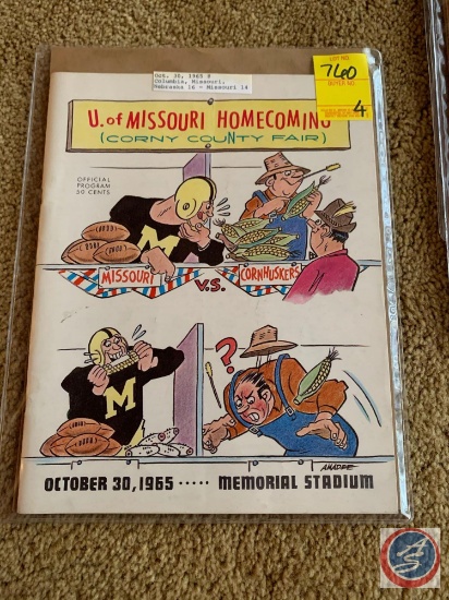 10-30-65 Missouri vs. Nebraska/ 10-21-67 colorado vs. Nebraska/ 10-20-69 UFC vs. Nebraska/ 10-25-69