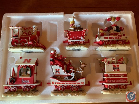 Danbury Mint NE Cornhusker Holiday Half Time Rail 6 piece set