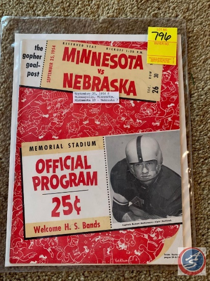 9-25-54 Minnesota vs. Nebraska