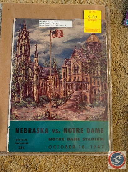 10-18-47 Nebraska vs. Notre Dame program