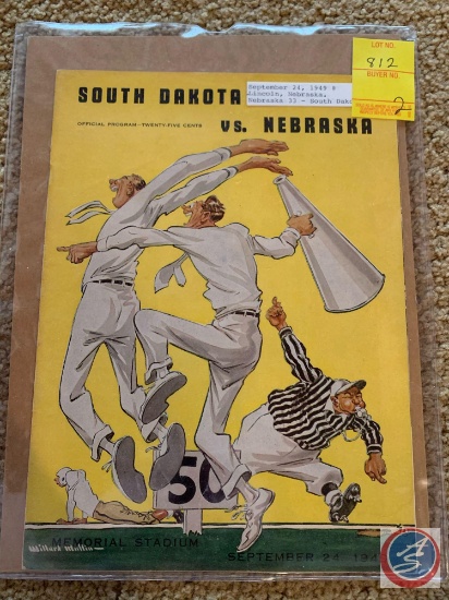 9-24-1949 Nebraska vs. South Dakota program/ 1940 Nebraska Football History By, Fredrick Ware