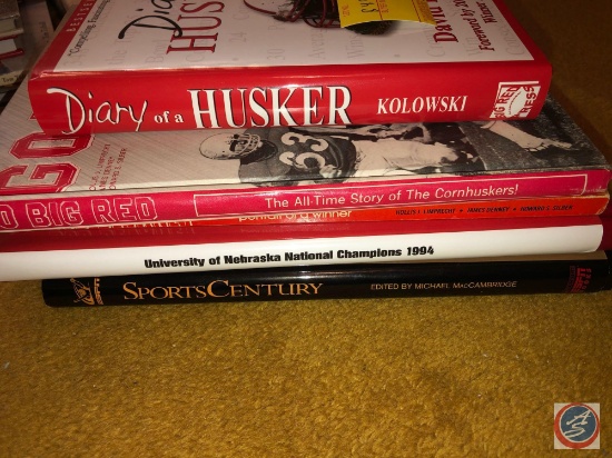 (5) Hard and Soft Covered Books Including ESPN Sport Century and Bob Devaney Portrait of a Winner