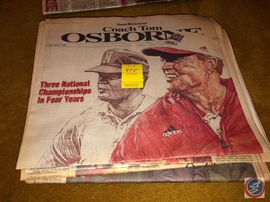 1997-Jan. 1998 Omaha World Harold and The Journal Star News Paper Articles on Nebraska Husker