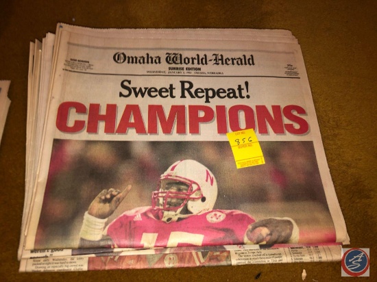 1995-Jan. 1996 Omaha World Harold and The Journal Star News Paper Articles on Nebraska Husker