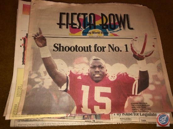 1995-Jan 1996 Omaha World Harold and The Journal Star News Paper Articles on Nebraska Husker