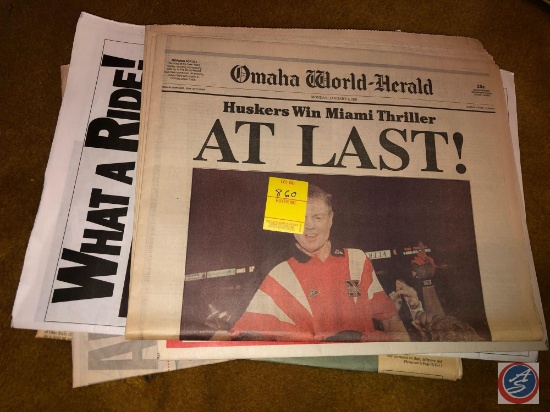 1994-Jan. 1995 Omaha World Herald Nebraska Football News Paper Articles