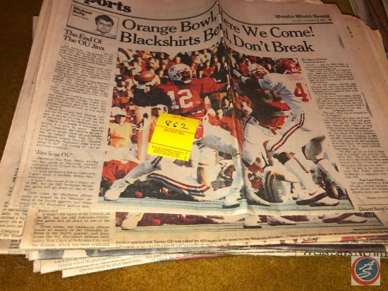 1980's Omaha World Herald Nebraska Football News Paper Articles