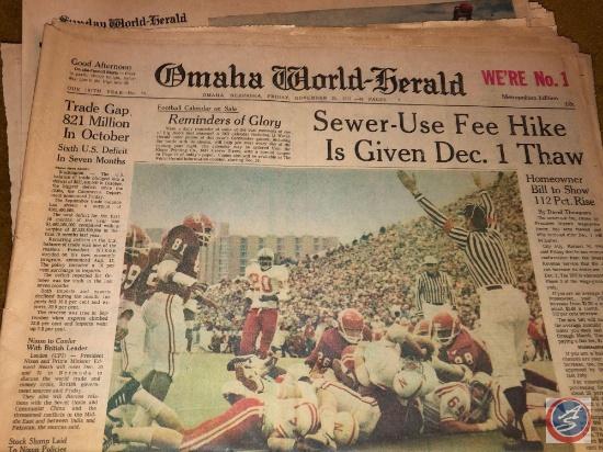 1971-72 Omaha World Herald Nebraska Football News Articles