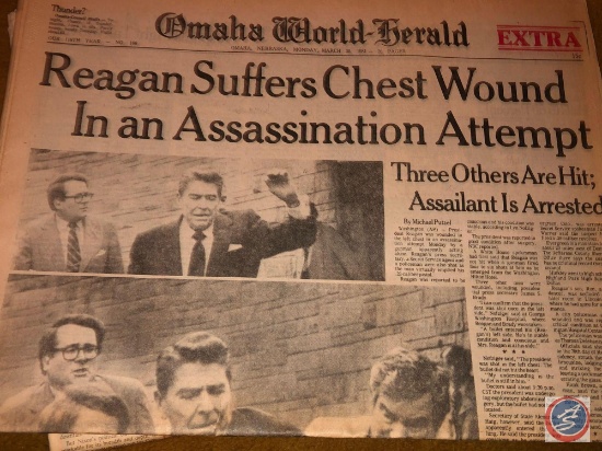 News Paper Articles Including 1981 Reagan and 1994 Nixon's Passing