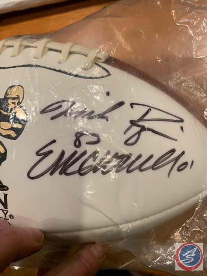 Heisman Trophy Ball Signed by Johnny Rodgers, Mike Rozier, and Eric Crouch