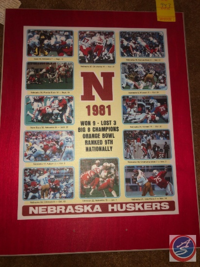 1981 Nebraska Huskers Illustrated Plaque