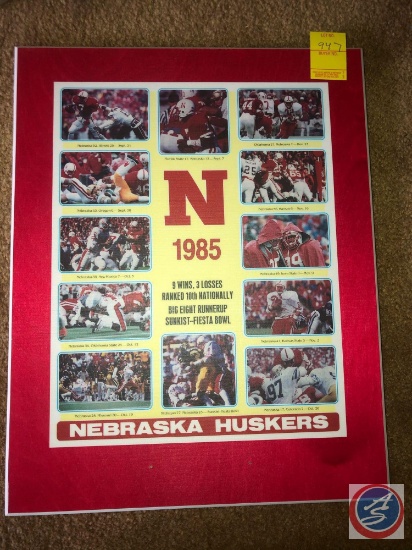 1985 Nebraska Huskers Illustrated Plaque