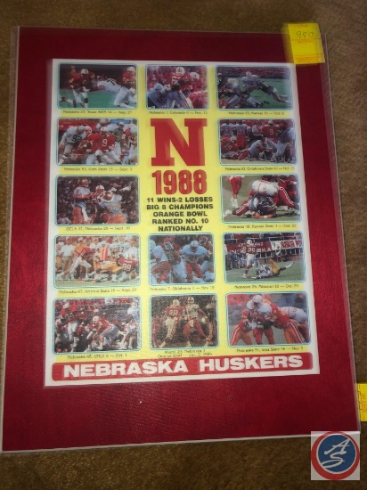 1988 Nebraska Huskers Illustrated Plaque