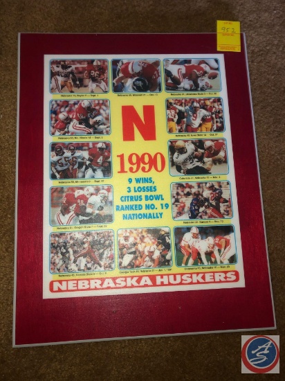 1990 Nebraska Huskers Illustrated Plaque