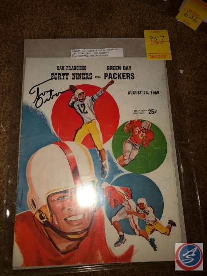 August 23, 1959 San Francisco vs Green Bay NFL Program Signed by Tom Osborne who Played for San